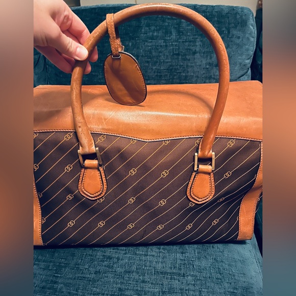 Gucci Diagonal GG Leather trim buckle Luggage 1970s - Picture 14 of 17